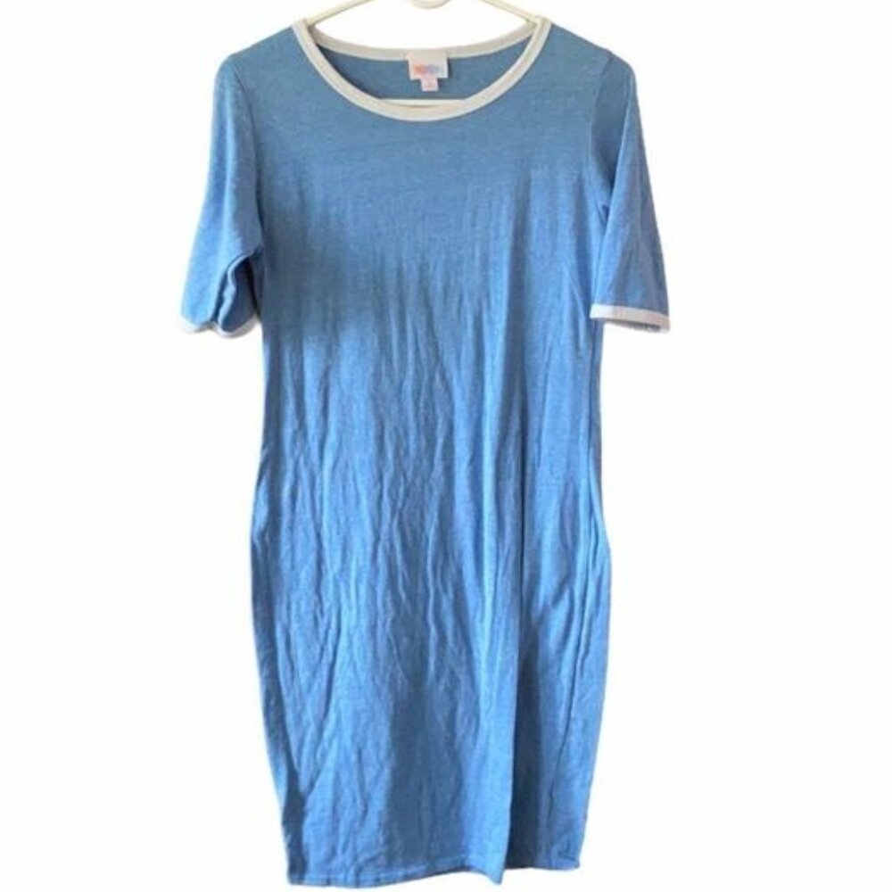LulaRoe Blue/White Trim Dress Size S